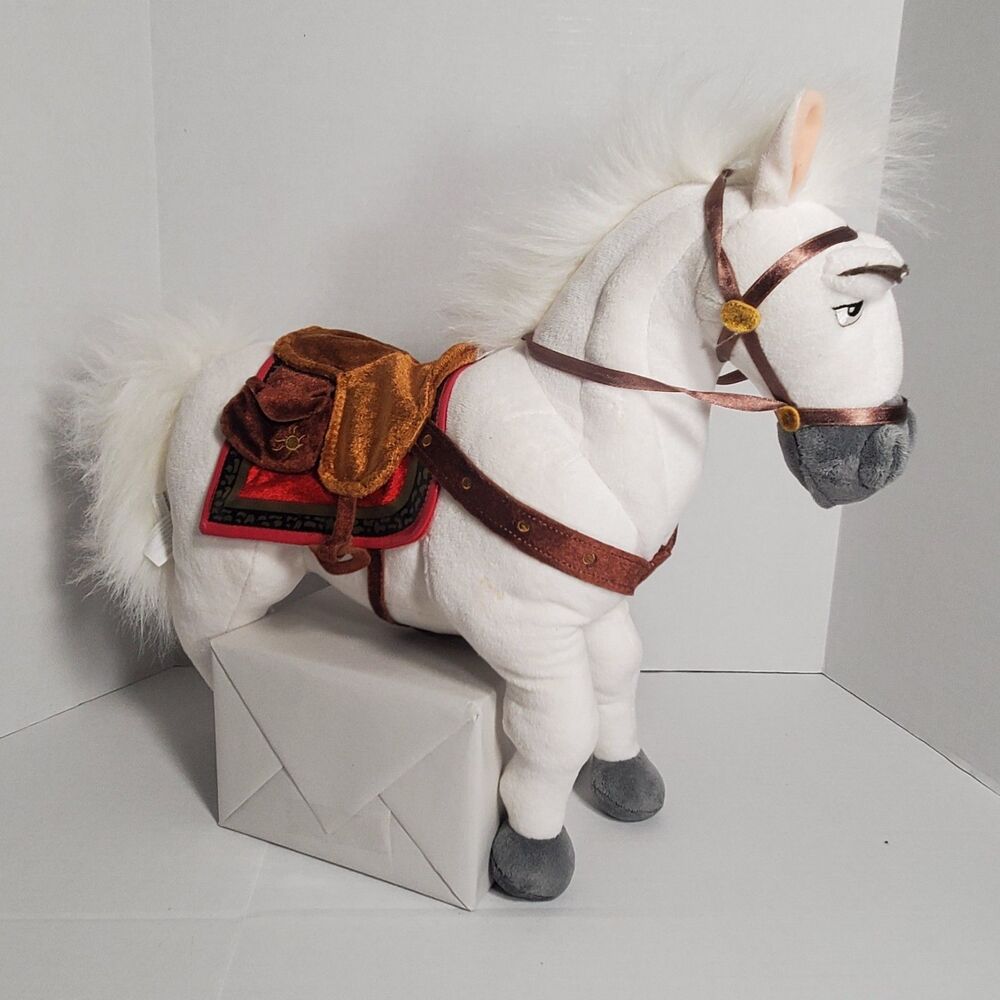 Disney Tangled‎ Maximus Horse Plush Stuffed Animal Toy – White with Saddle